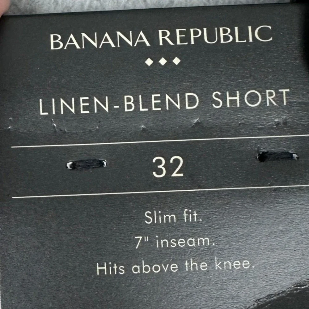 NEW Banana Republic Linen Shorts Mens 32X7 Slim Fit Cream Off White Casual Chino